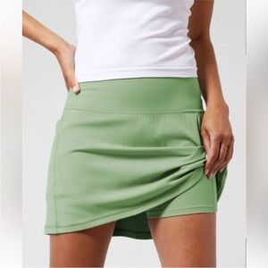 Althleta Salutation Stash Pocket 14.5” Skort in Green, Size 1X